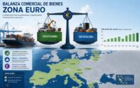 El superávit comercial de bienes de la Eurozona se redujo sustancialmente en marzo en términos interanuales