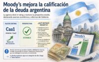 La agencia de calificación crediticia Moody’s elevó el rating de la deuda de Argentina