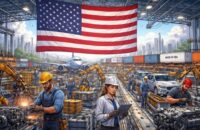 La producción industrial siguió creciendo en julio en EEUU, pero a un ritmo moderado